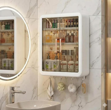 Minimalist Wall-Mounted Bathroom Storage Box – No Drill Waterproof Organizer